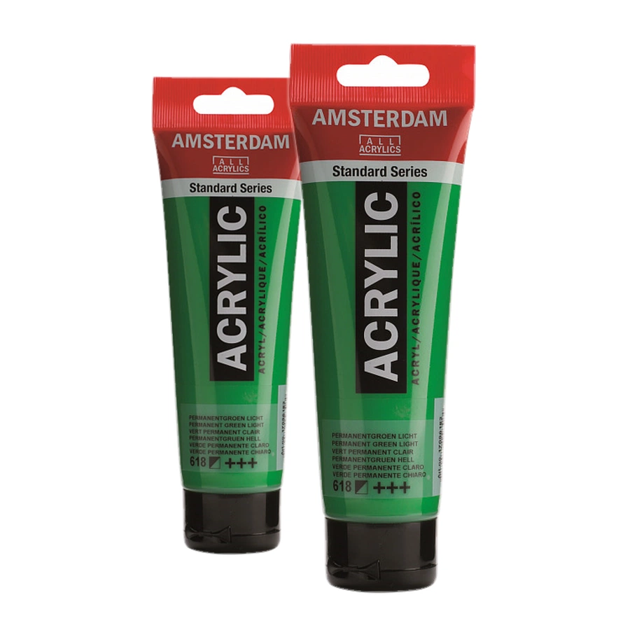 фото Краска акриловая amsterdam, туба 120 мл, № 618 зелёный светлый устойчивый