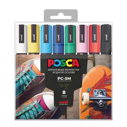 фотография Набор маркеров posca pc-5m стандартные цвета, 8 шт