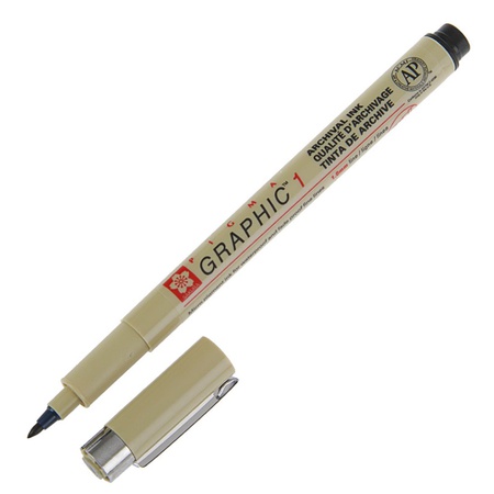 изображение Ручка капиллярная sakura pigma graphic 1 чёрный, толщина 1 мм
