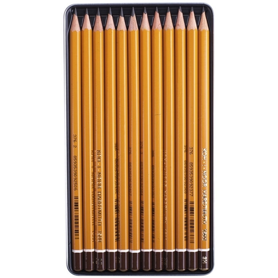 картинка Набор чернографитных карандашей art koh-i-noor, 12 штук, твердость 8в-2н