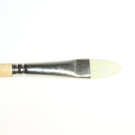 Кисть щетина для масла Сонет № 8, ширина 15 мм овальная на длинной ручке покрытая лаком