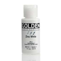 изображение Краска акриловая golden fluid, банка 30 мл, № 2415 белила цинковые
