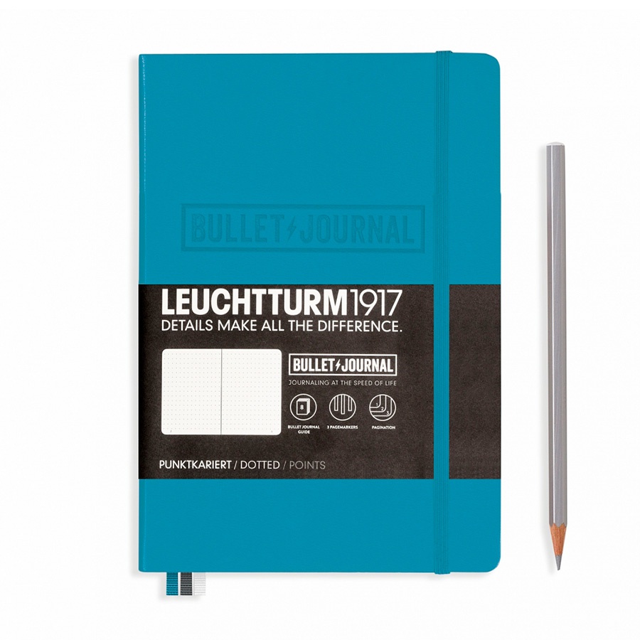 изображение Книга для записей bullet journal medium a5 на 240 страниц в точку, nordic blue. leuchtturm1917, #357