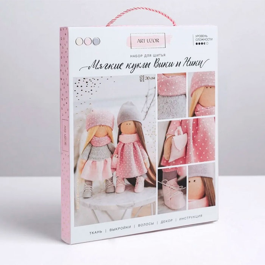 фотография Интерьерные куклы «подружки вики и ники» набор для шитья, 18 × 22.5 × 4.5 см