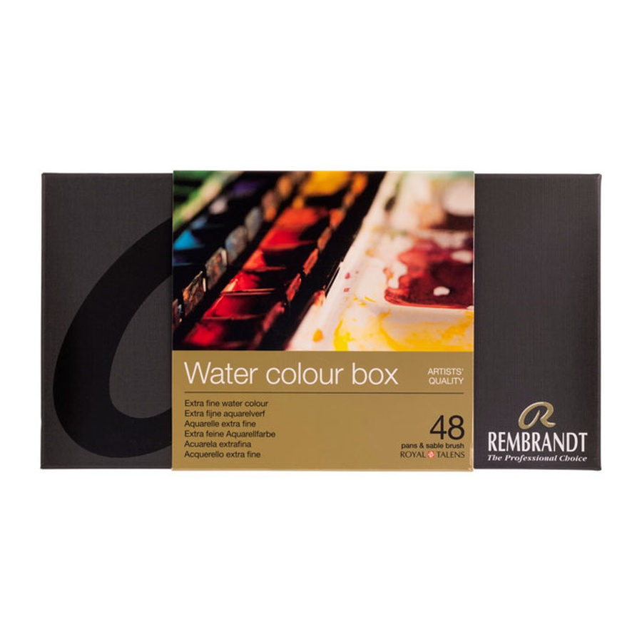 изображение Набор акварельных красок rembrandt talens 48 цветов, кисть