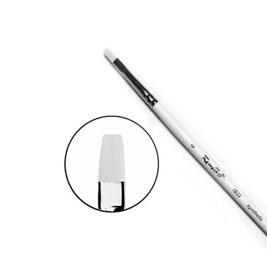 изображение Кисть синтетика под щетину roubloff № 6 плоская, длинная ручка 1b22w
