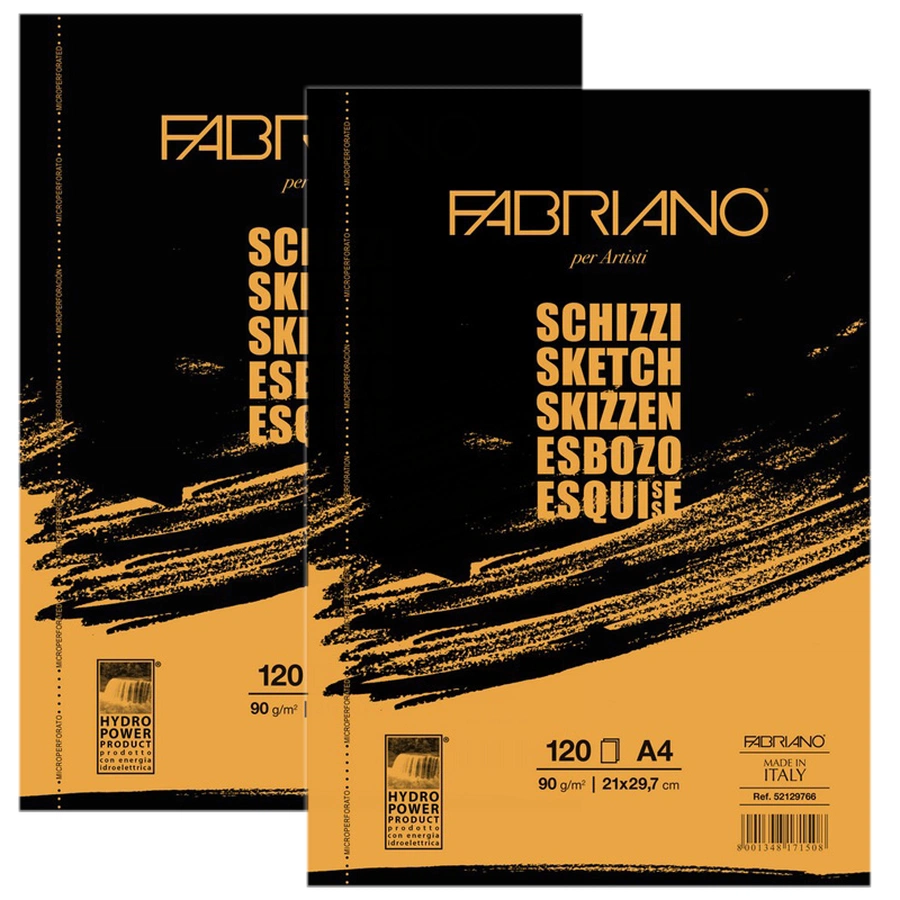 фотография Альбом склейка для рисования fabriano schizzi 90 г/м2, 21x29,7 см, мелкозернистая, 120 листов