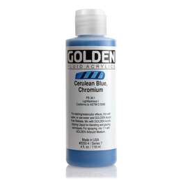 фото Краска акриловая golden fluid, банка 118 мл, № 2050 церулеум синий хром
