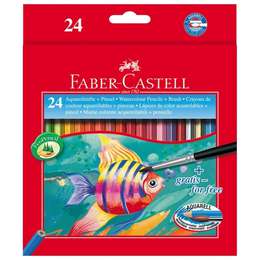 изображение Акварельные карандаши faber-castell в наборе 24 цвета + кисть