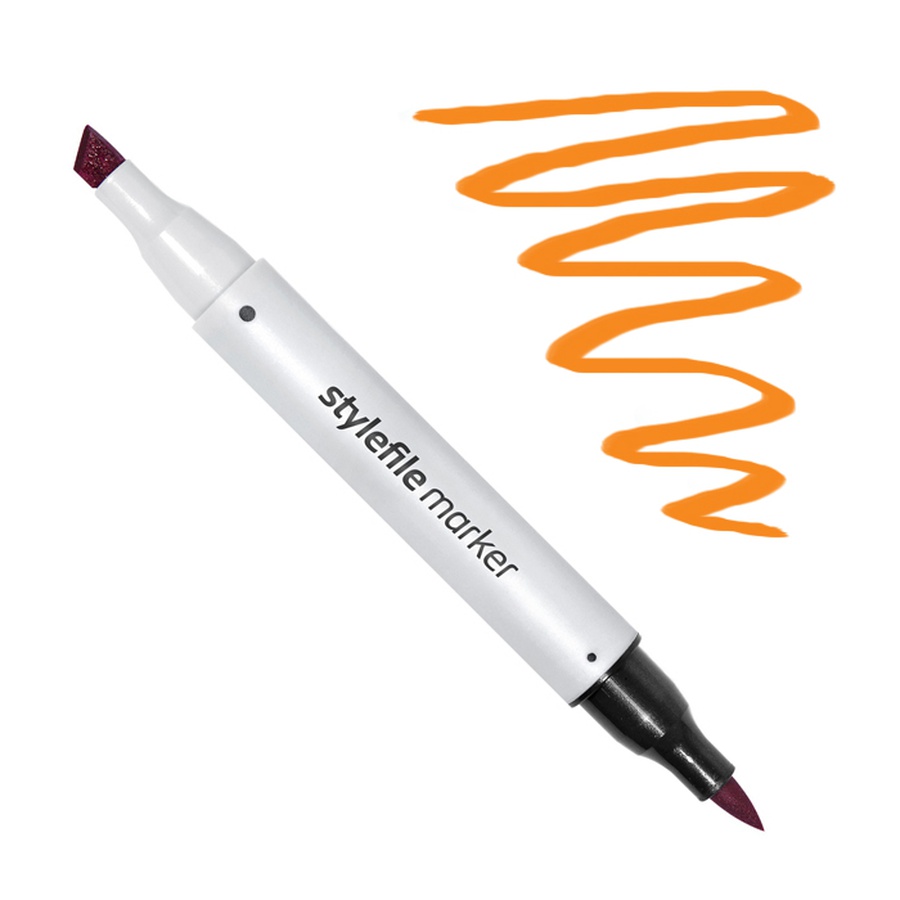 изображение Маркер спиртовой stylefile brush, два пера, 216 оранжевый