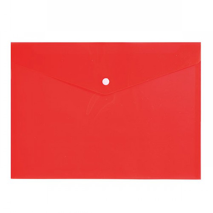 картинка Пластиковый конверт а4 красный пластик на кнопке