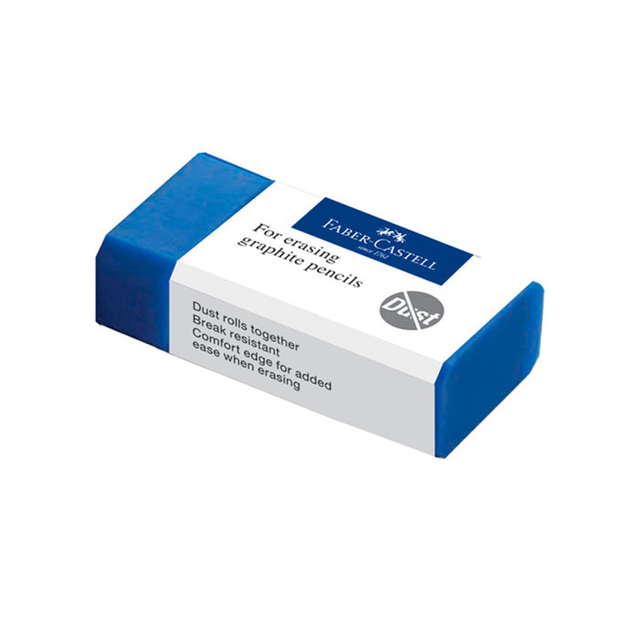 фото Ластик faber-castell "dust-free", прямоугольный, картонный футляр, синий_подарок