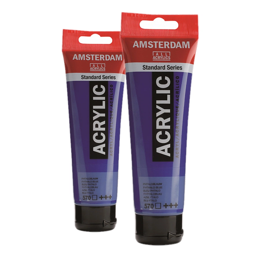 изображение Краска акриловая amsterdam, туба 120 мл, № 570 синий фталоцианин