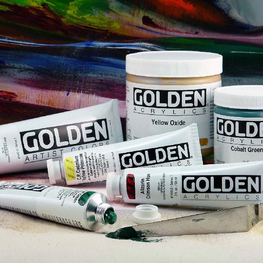 изображение Краска акриловая golden heavy body, туба 59 мл, № 4060 красный с разводами интерферентный