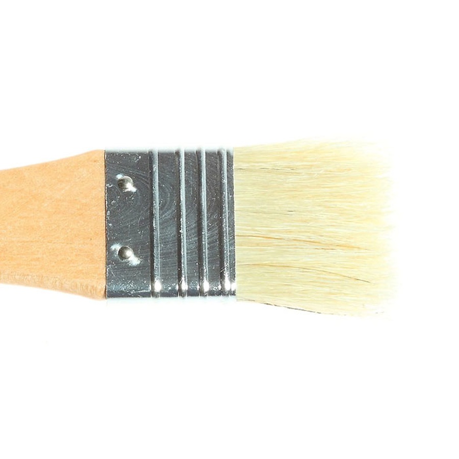 фото Кисть из щетины, флейц, с короткой деревянной ручкой, покрытой лаком №2 (40 мм)