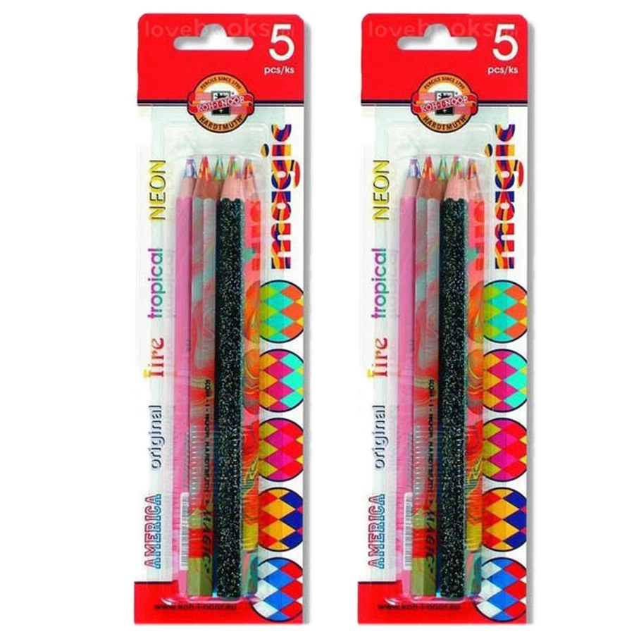 картинка Набор цветных трёхгранных карандашей koh-i-noor magic 5 цветов