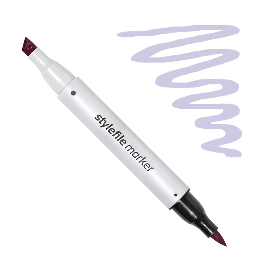 изображение Маркер спиртовой stylefile brush, два пера, 414 фиолетовый тёмный