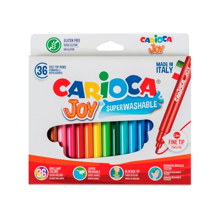 фотография Набор фломастеров carioca "joy", 36 цветов, суперсмываемые
