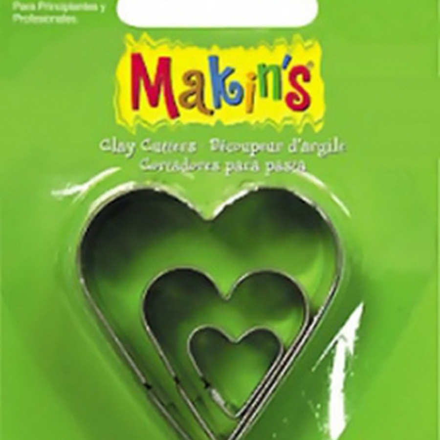 картинка Набор резцов для полимерной глины сердце 3 шт, makins