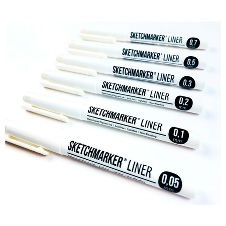 фотография Sml-07 - ручка капиллярная (линер) sketchmarker 0.7 черный_подарок