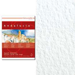 картинка Альбом-склейка для акварели 5 листов 24х32см крупное зерно - лицо, гладкая - оборот andalucia hahnemuhle, 500 г/м2