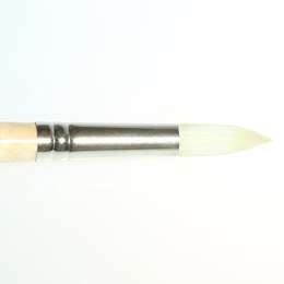 картинка Кисть щетина для масла сонет №10, диаметр 11 мм круглая на длинной ручке покрытая лаком
