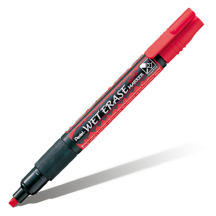 фотография Маркер меловой pentel wet erase marker 2-4 мм красный