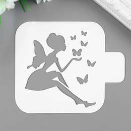 фотография Трафарет пластик "фея" 9х9 см