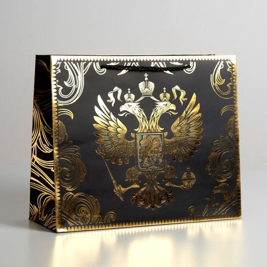 фото Пакет подарочный gold russia, 32 × 26 × 12 см