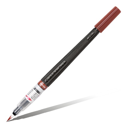 фото Ручка кисть с краской pentel colour brush коричневая