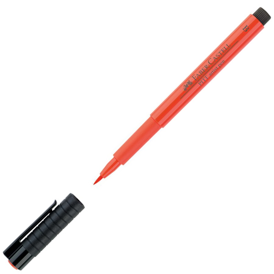 фото Ручка-кисть капиллярная faber-castell pitt artist pen brush 118 алый