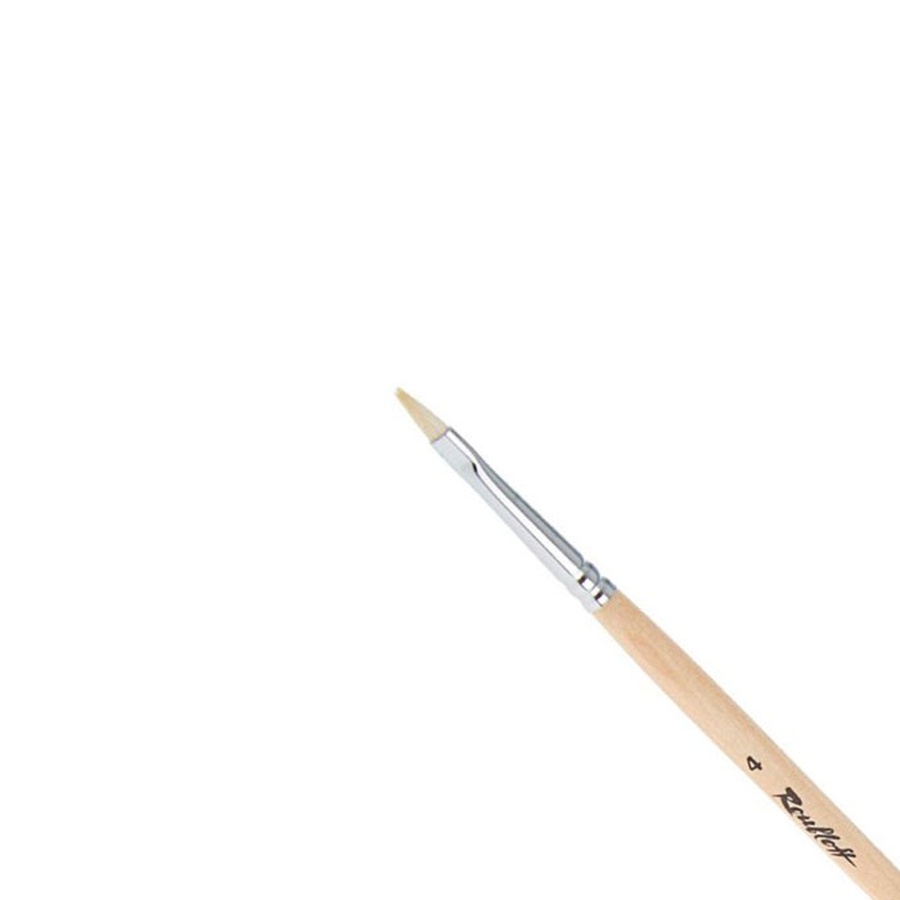 фотография Кисть щетина roubloff № 4 плоская, длинная ручка, 1622