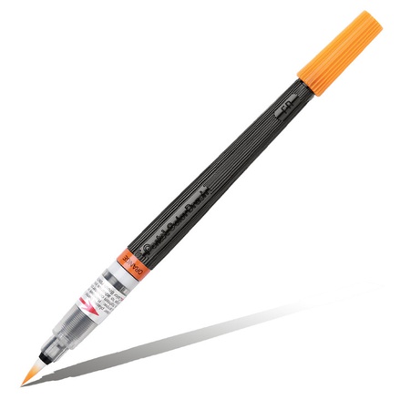изображение Ручка кисть с краской pentel colour brush оранжевая