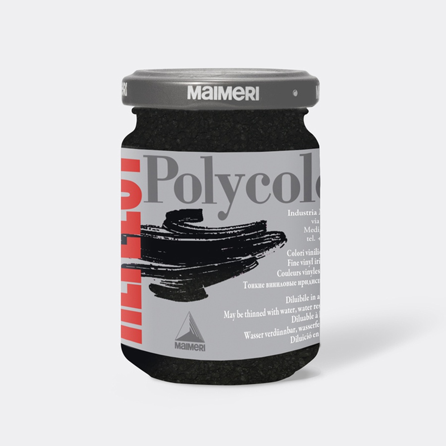 изображение Краска акриловая maimeri polycolor reflect, банка 140 мл, чёрный отражающий