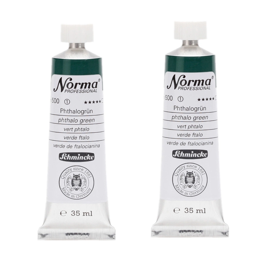картинка Краска масляная schmincke norma professional № 500 зелёный фтал, туба 35 мл