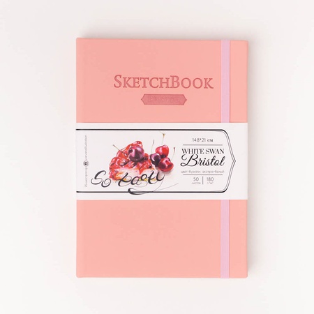 картинка Скетчбук малевичъ для графики и маркеров bristol touch, розовый, 180 г/м, а5 см, 50л