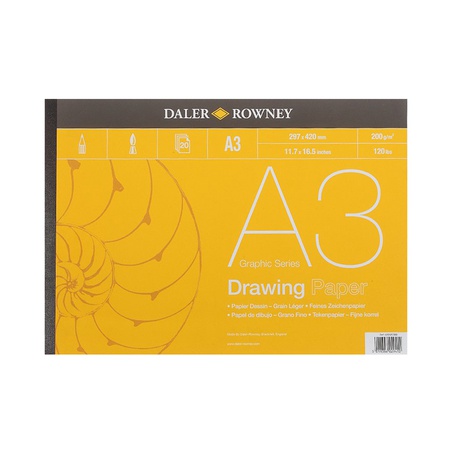 картинка Блокнот для рисования daler rowney плотность 200 г/м2 размер а3 (297*420) 20 листов