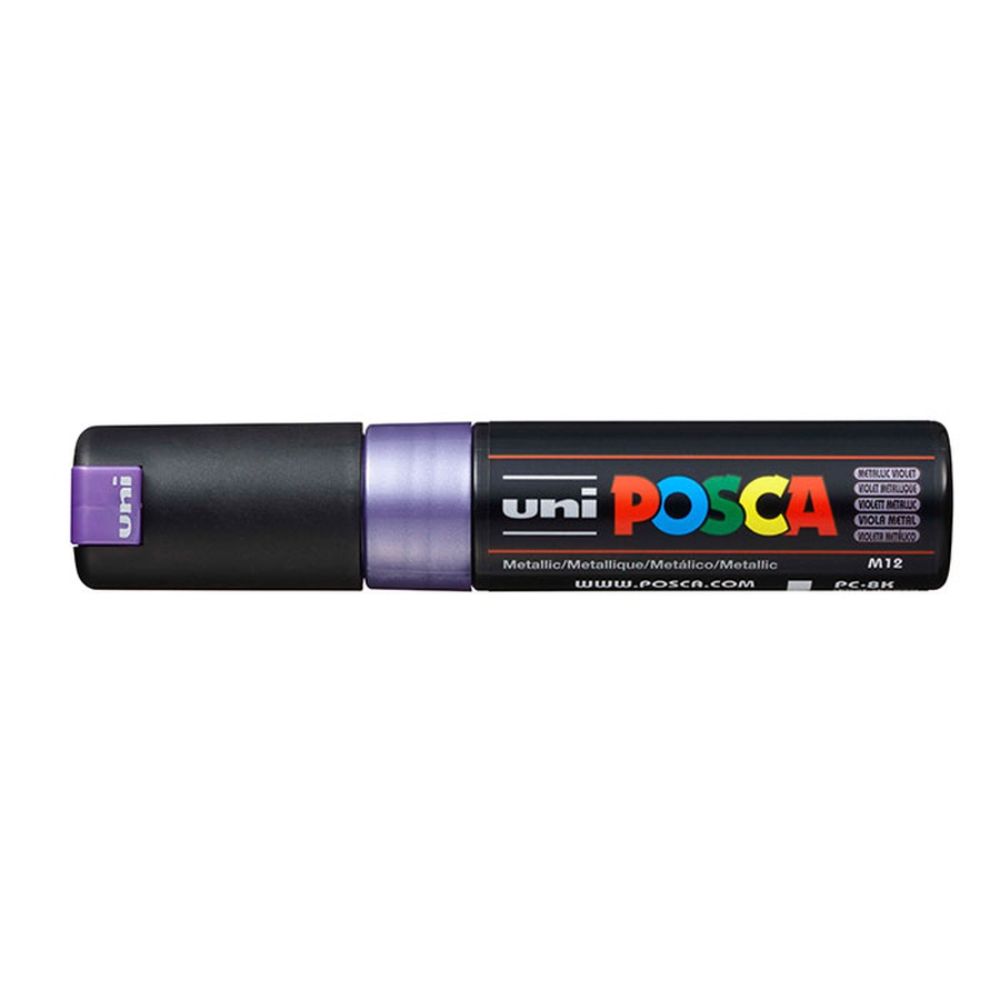 фото Маркер posca pc-8k, фиолетовый металлик, до 8.0 мм, скошенный наконечник