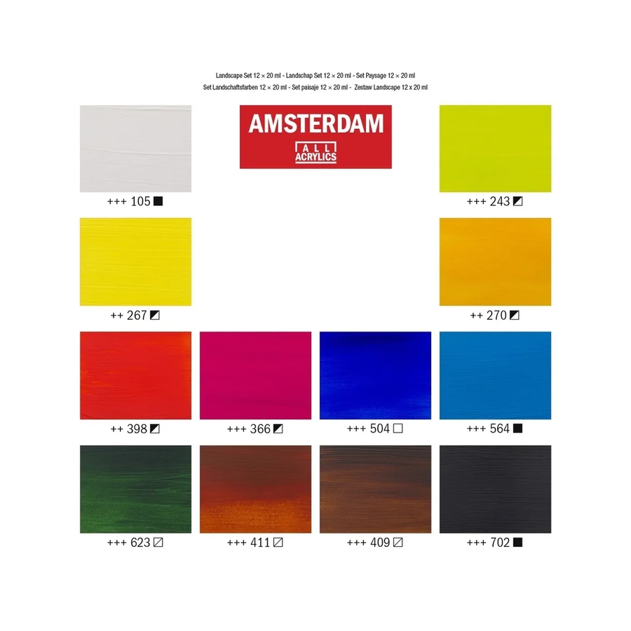 картинка Набор акриловых красок amsterdam standart 12цв*20мл пейзаж