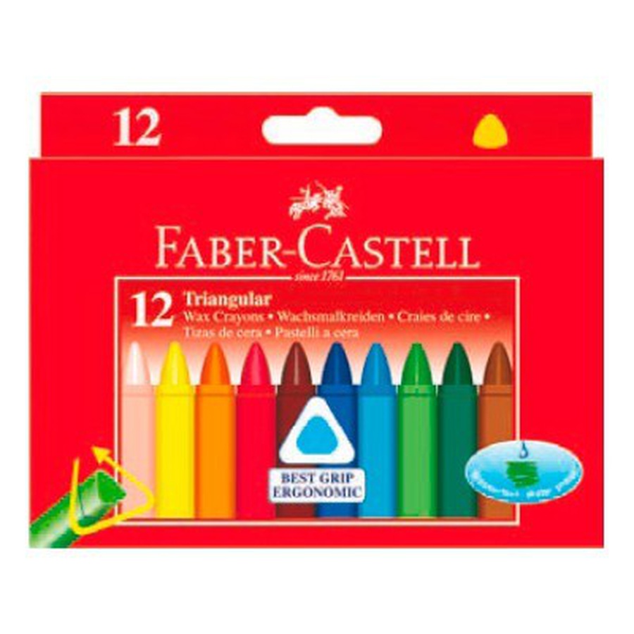 фото Мелки восковые трехгранные faber-castell 12 цветов