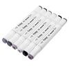 картинка Художественный набор двухсторонних маркеров mazari fantasia white 6 цветов warm gray (серые цвета), пишущие узлы 2.5-6.2 мм
