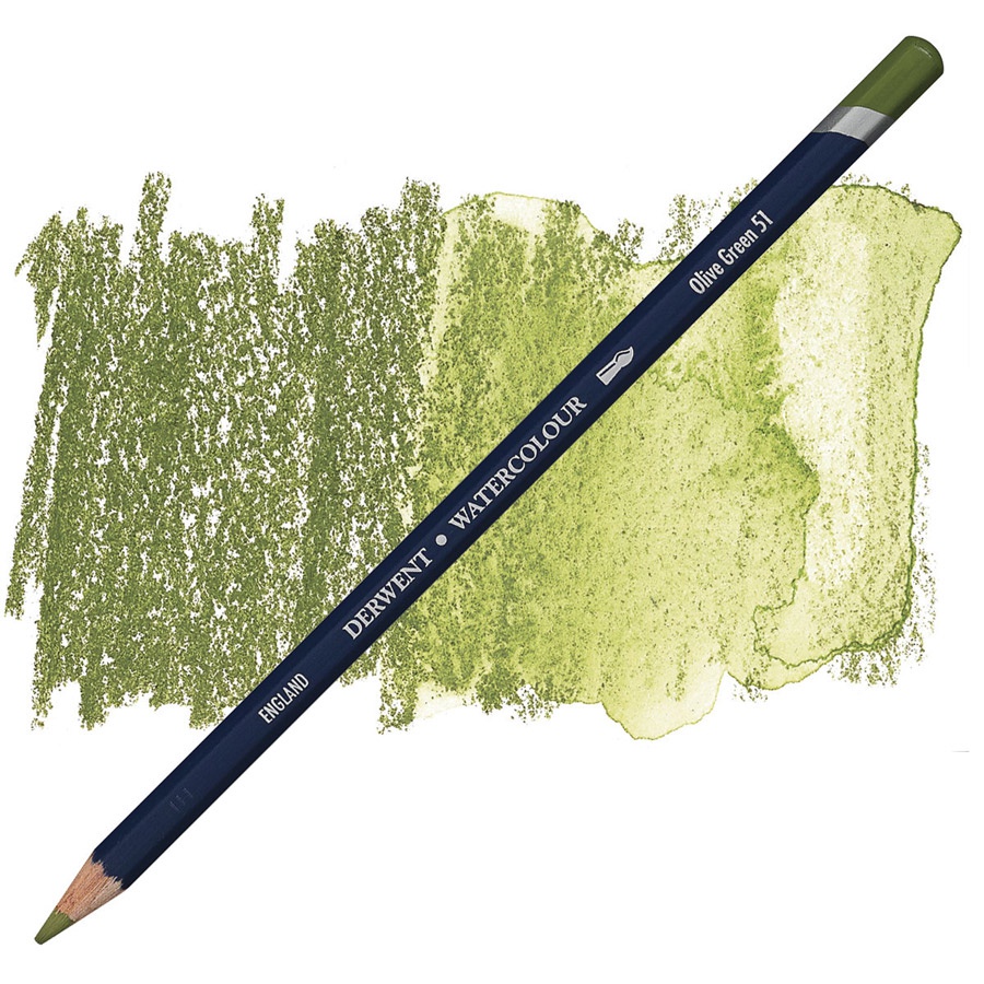 изображение Карандаш акварельный derwent watercolour зелёный оливковый 51