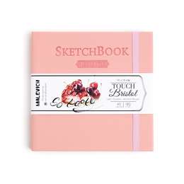 картинка Скетчбук малевичъ для графики и маркеров bristol touch, розовый, 180 г/м, 14х14 см, 40л
