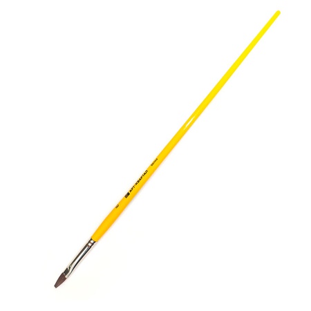 фотография Кисть белка арт-квартал №8 плоская, длинная ручка