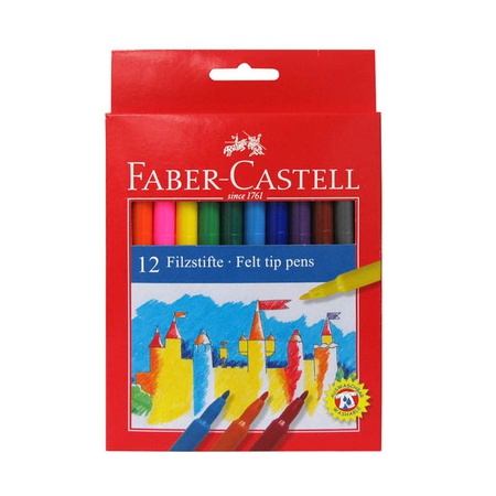 Фломастеры цветные 12 штук Faber-Castell