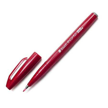 Фломастер-кисть Pentel Brush Sign Pen красный