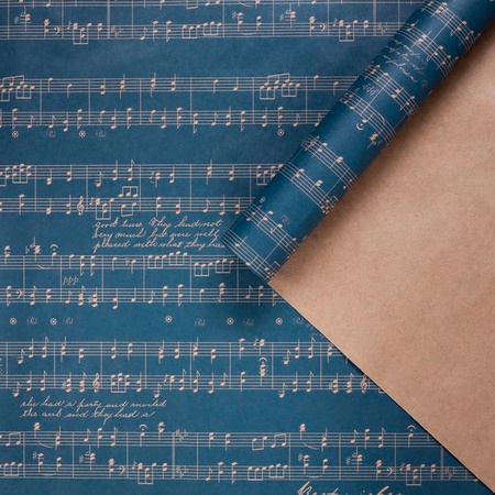 фото Бумага упаковочная крафтовая «ноты», 70 × 100 см