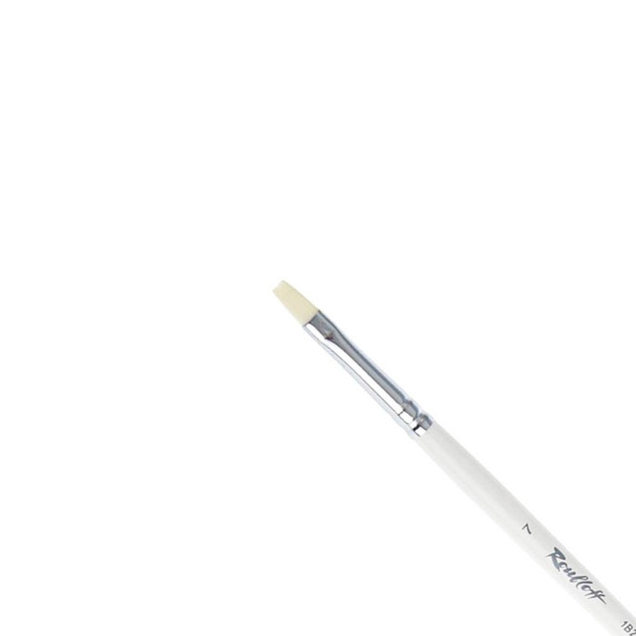 картинка Кисть синтетика под щетину roubloff № 7 плоская, длинная ручка 1b22w