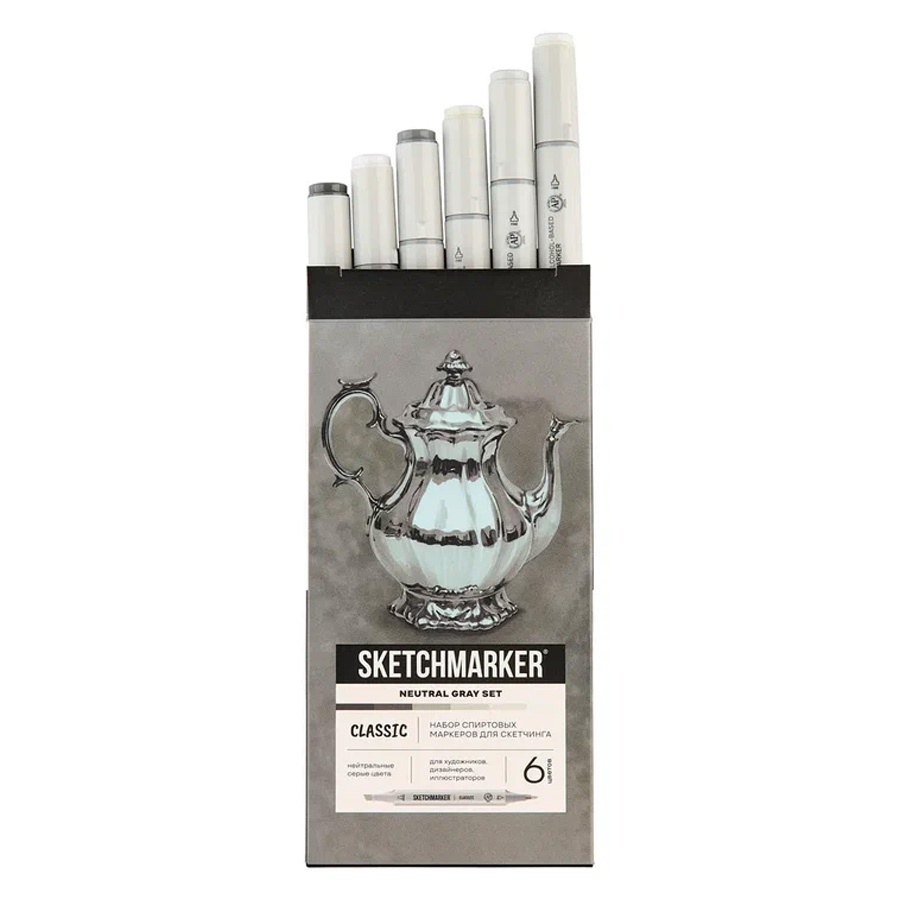 фото Набор маркеров sketchmarker classic neutral gray set 6цв