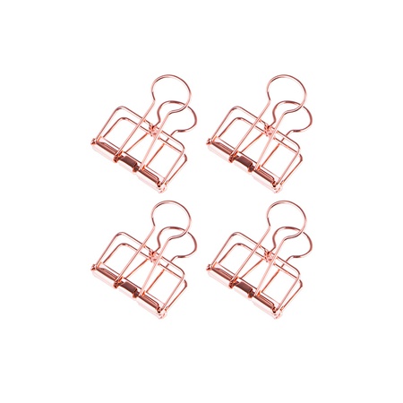 фотография Зажимы для бумаг 32 мм, meshu "rose gold", 4 шт
